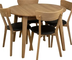 Matbord Oljad ek Ø110-160 cm - Genova + Möbeltassar