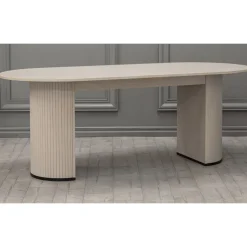 Matbord ovalt i whitewash 200x90 cm - Bianca