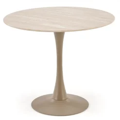 Matbord runt 90 cm beige travertin