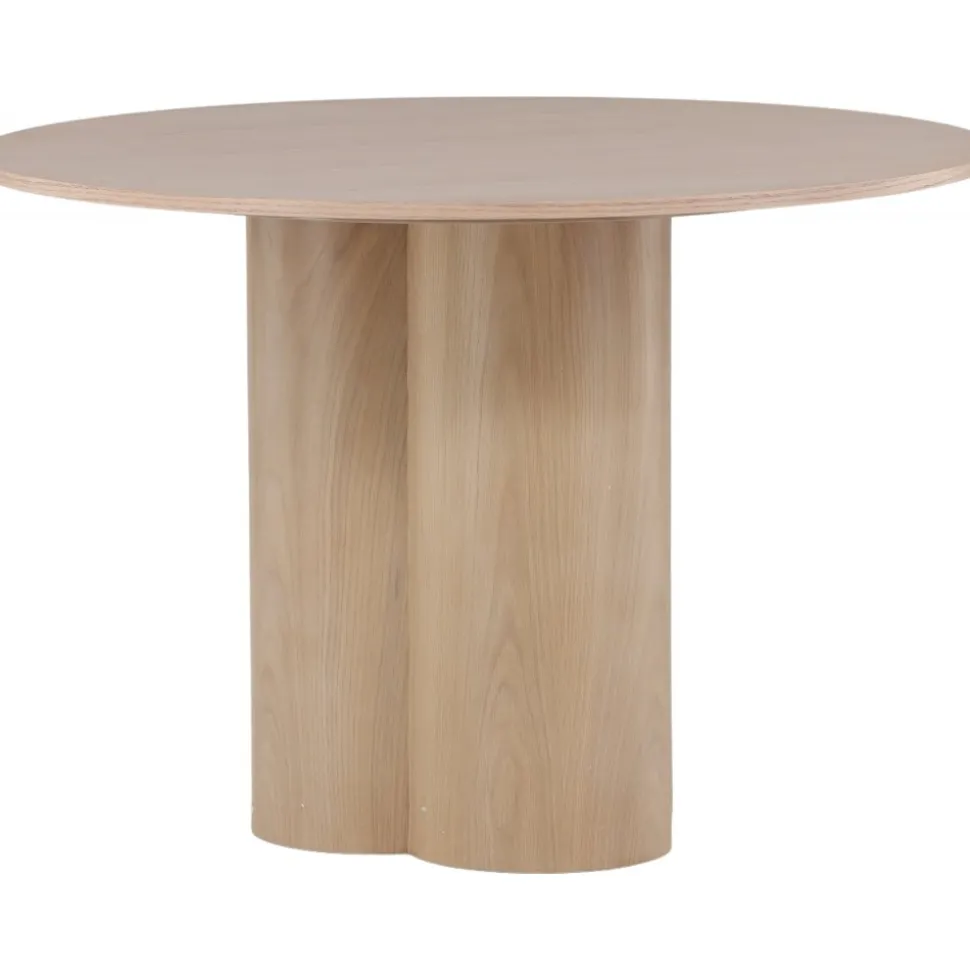 Matbord runt 110 cm Whitewash - Olivia