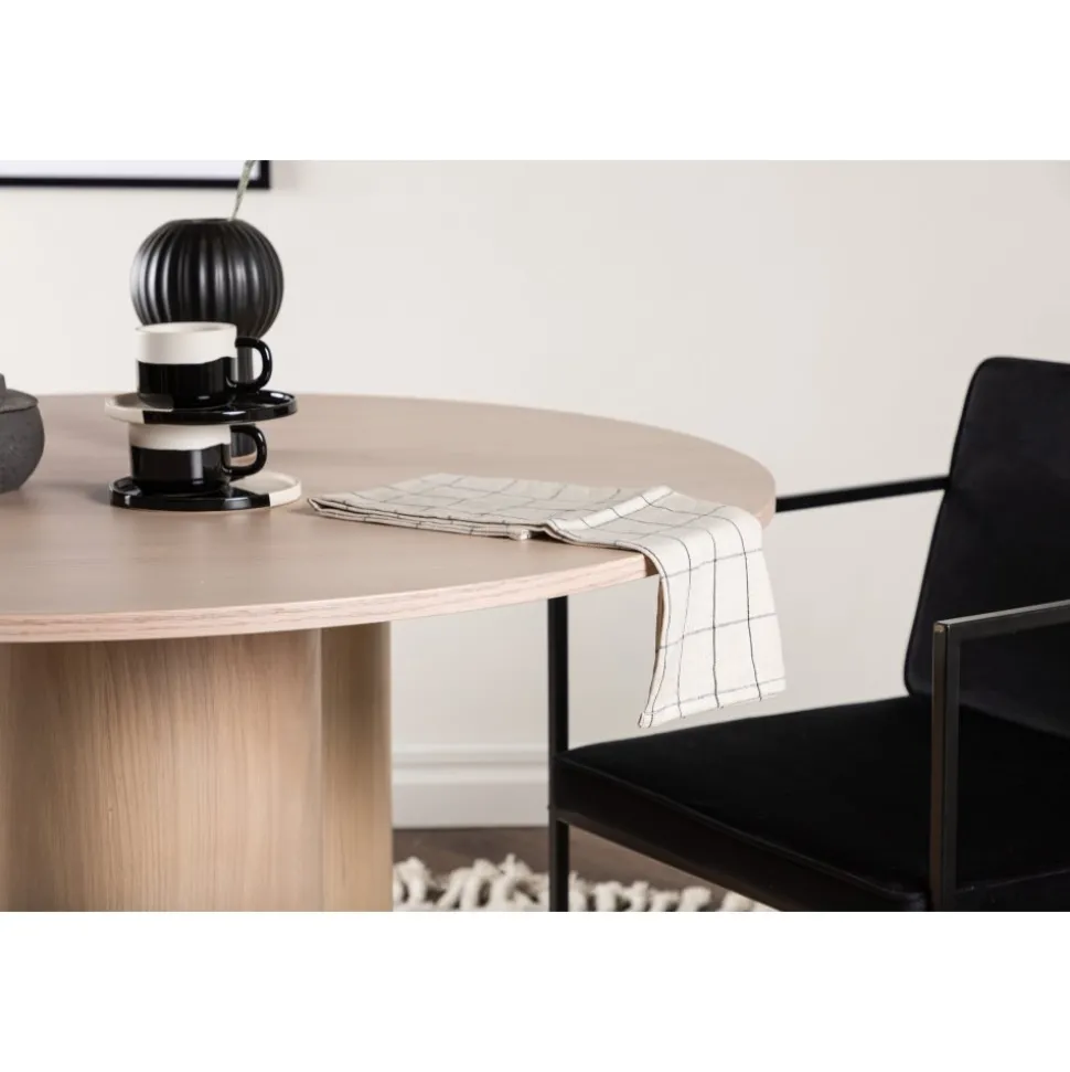 Matbord runt 110 cm Whitewash - Olivia