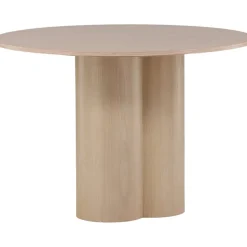 Matbord runt 110 cm Whitewash - Olivia