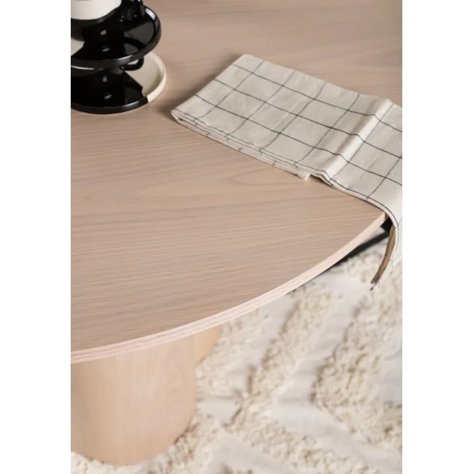 Matbord runt 110 cm Whitewash - Olivia