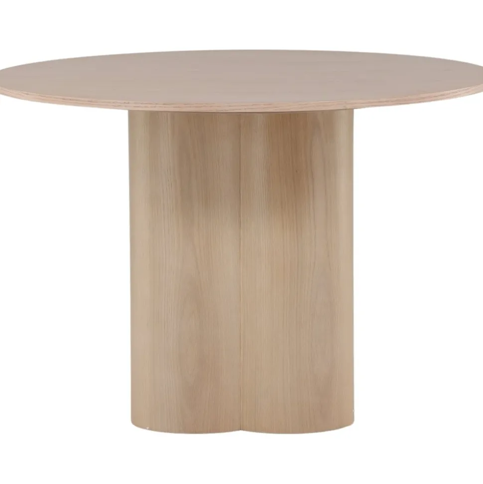 Matbord runt 110 cm Whitewash - Olivia