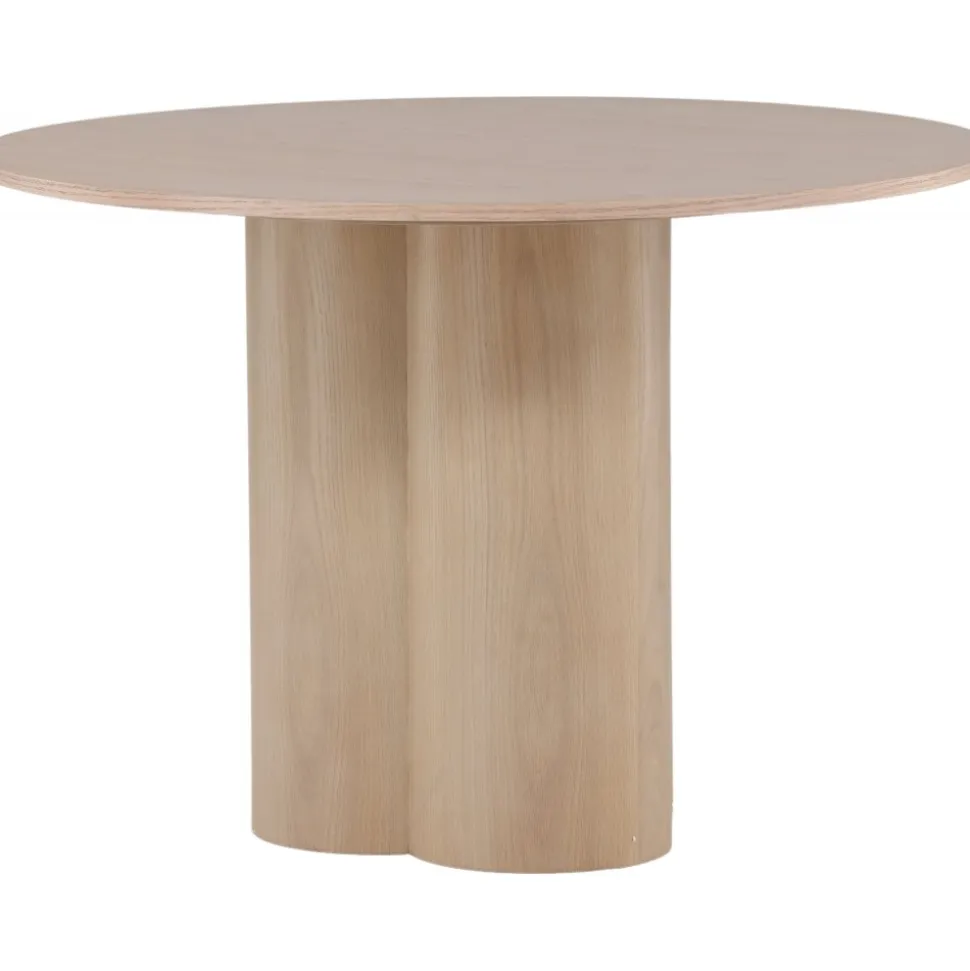 Matbord runt 110 cm Whitewash - Olivia