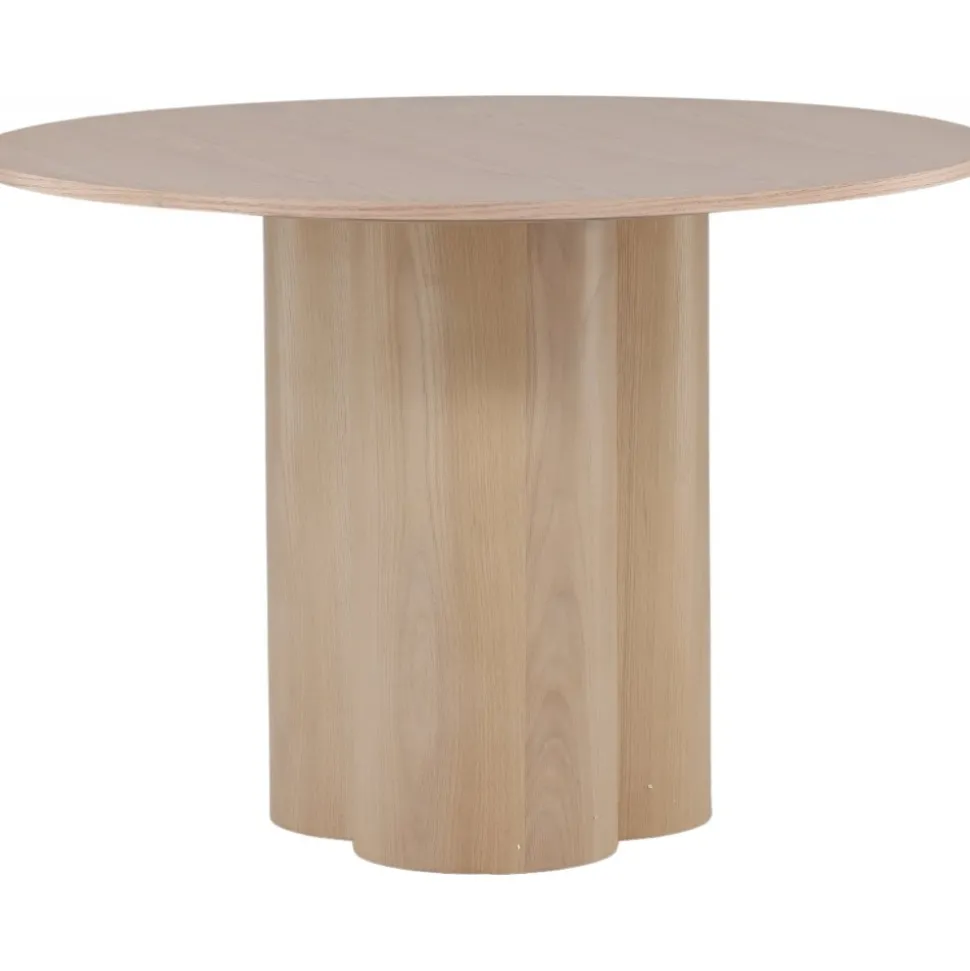 Matbord runt 110 cm Whitewash - Olivia