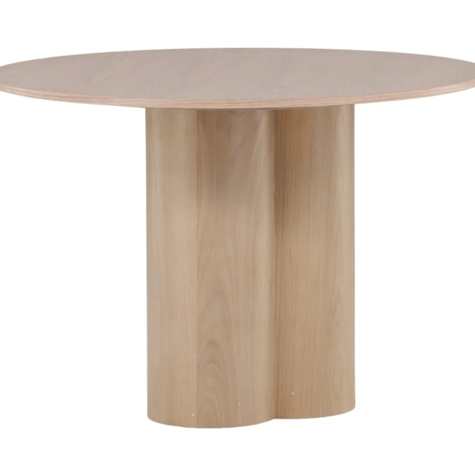 Matbord runt 110 cm Whitewash - Olivia