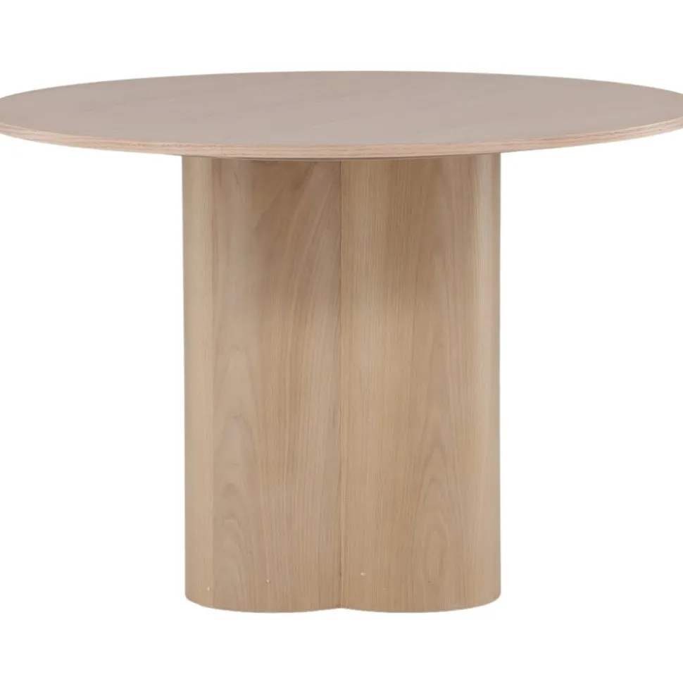 Matbord runt 110 cm Whitewash - Olivia