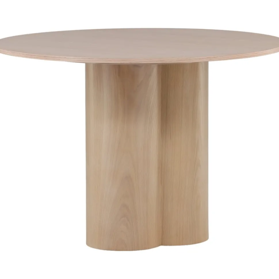 Matbord runt 110 cm Whitewash - Olivia