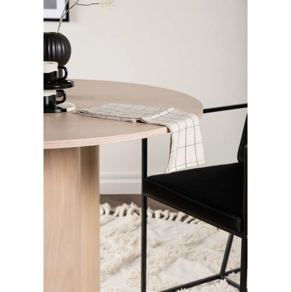 Matbord runt 110 cm Whitewash - Olivia