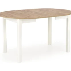 Matbord runt förlängningsbart ek/vit 102-142 cm - Berivan