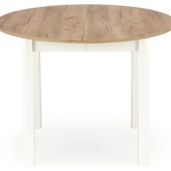 Matbord runt förlängningsbart ek/vit 102-142 cm - Berivan
