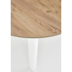 Matbord runt förlängningsbart ek/vit 102-142 cm - Berivan