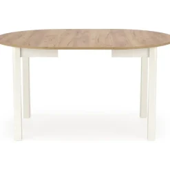 Matbord runt förlängningsbart ek/vit 102-142 cm - Berivan