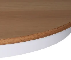 Matbord runt förlängningsbart Ø106-141 cm - Vit / Oljad Ek