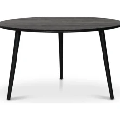 Matbord runt svartbetsad ek Ø130 cm - Omni + Möbeltassar