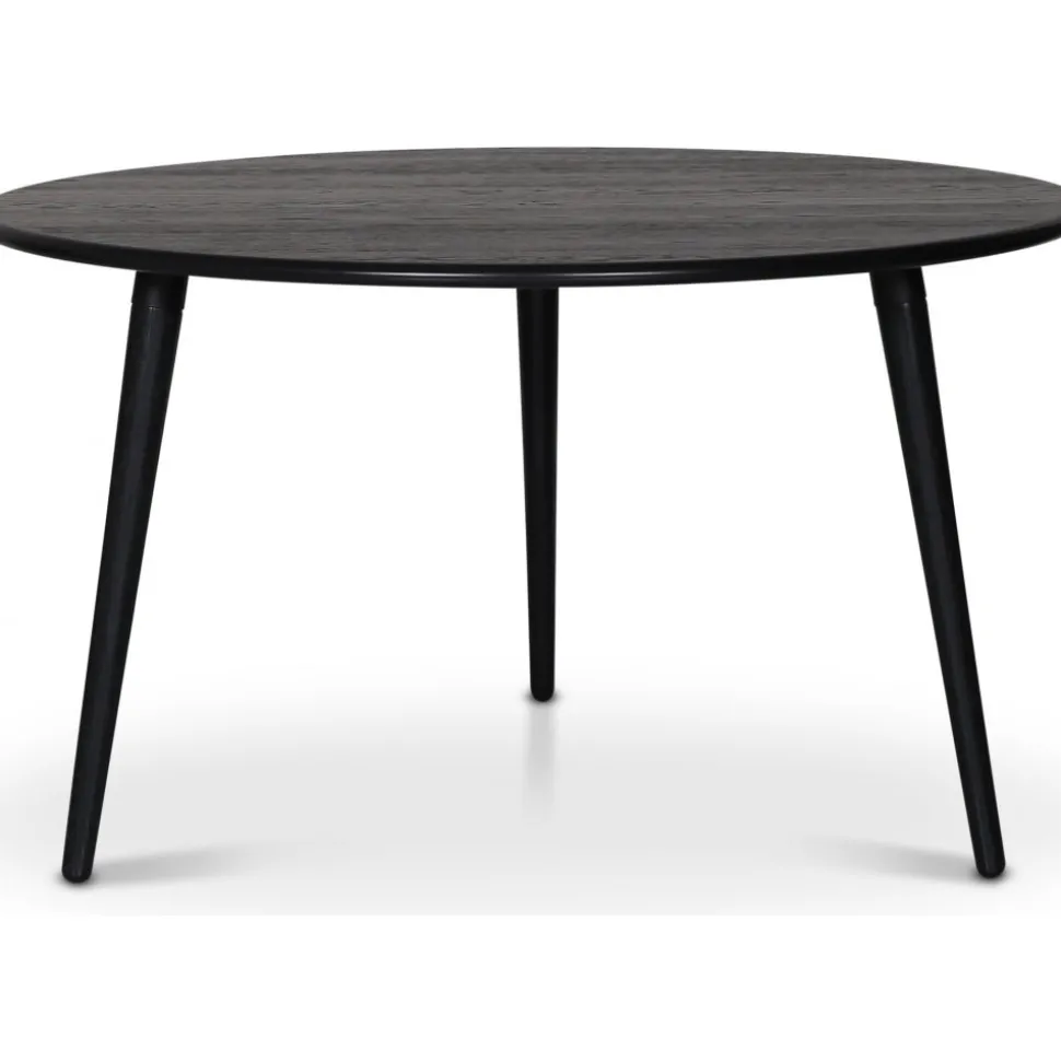 Matbord runt svartbetsad ek Ø130 cm - Omni + Möbeltassar