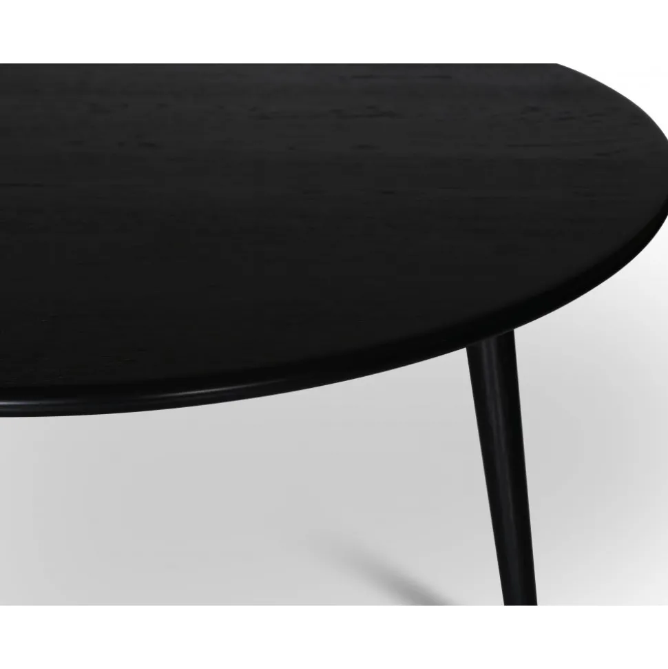 Matbord runt svartbetsad ek Ø130 cm - Omni