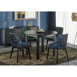 Matbord svart förlängningsbart 102-142 cm