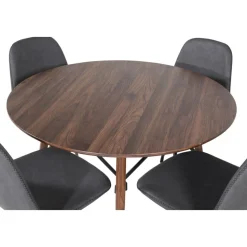 Matbord valnöt Ø100 cm - Plaza + Möbeltassar