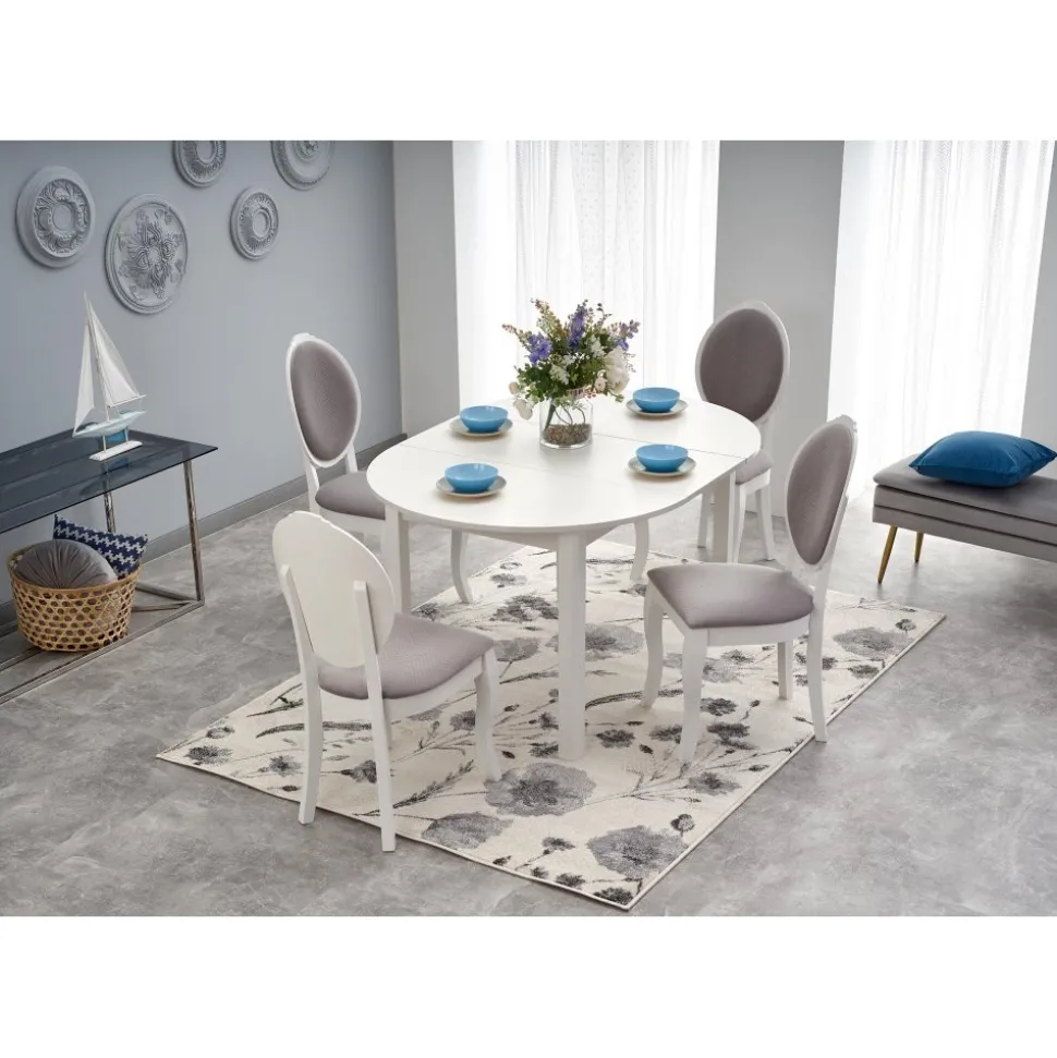 Matbord vitt förlängningsbart 102-142 cm