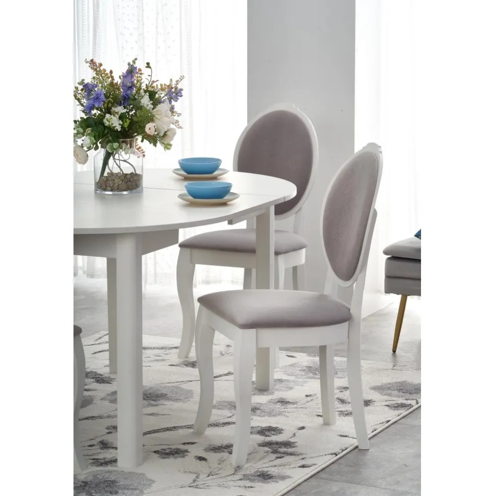 Matbord vitt förlängningsbart 102-142 cm