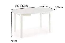 Matbord vitt förlängningsbart 102-142 cm + Möbeltassar