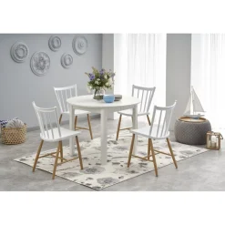 Matbord vitt förlängningsbart 102-142 cm + Möbeltassar