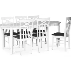 Matbord vitt 200x95 cm - Sandhamn + Textilrengöring för möbler