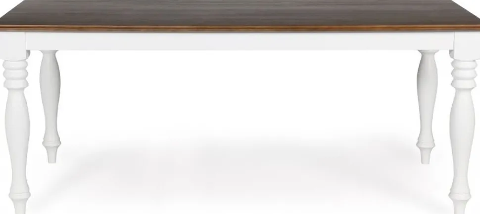 Matbord 180x93 cm - Vit/Brunbets - Victoria + Fläckborttagare för möbler