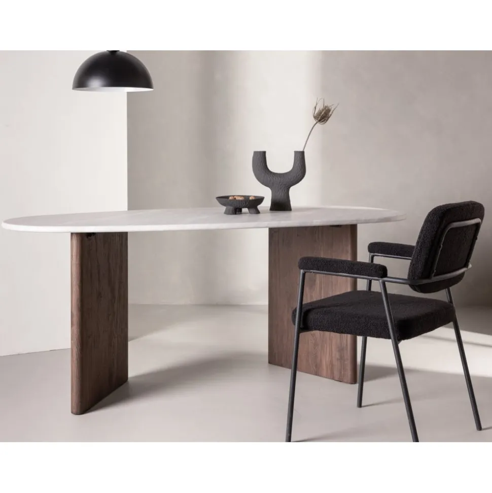 Matbord 180x90 cm Brunt / ljusgrå Grönvik + Möbeltassar