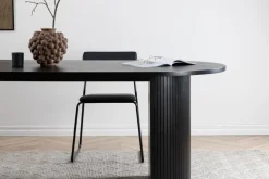 Matbord 200x90 cm svartbetsat - Bianca