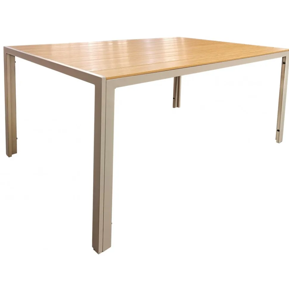 Matbord 150x90cm - Beige / ek aintwood - Las Vegas + Textilskydd för utemöbler