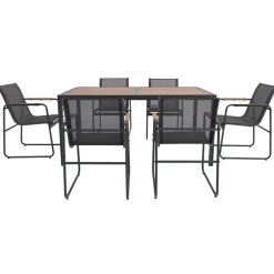 Matgrupp; 6 stolar med bord - Lagun + Rengöringsmedel för utemöbler