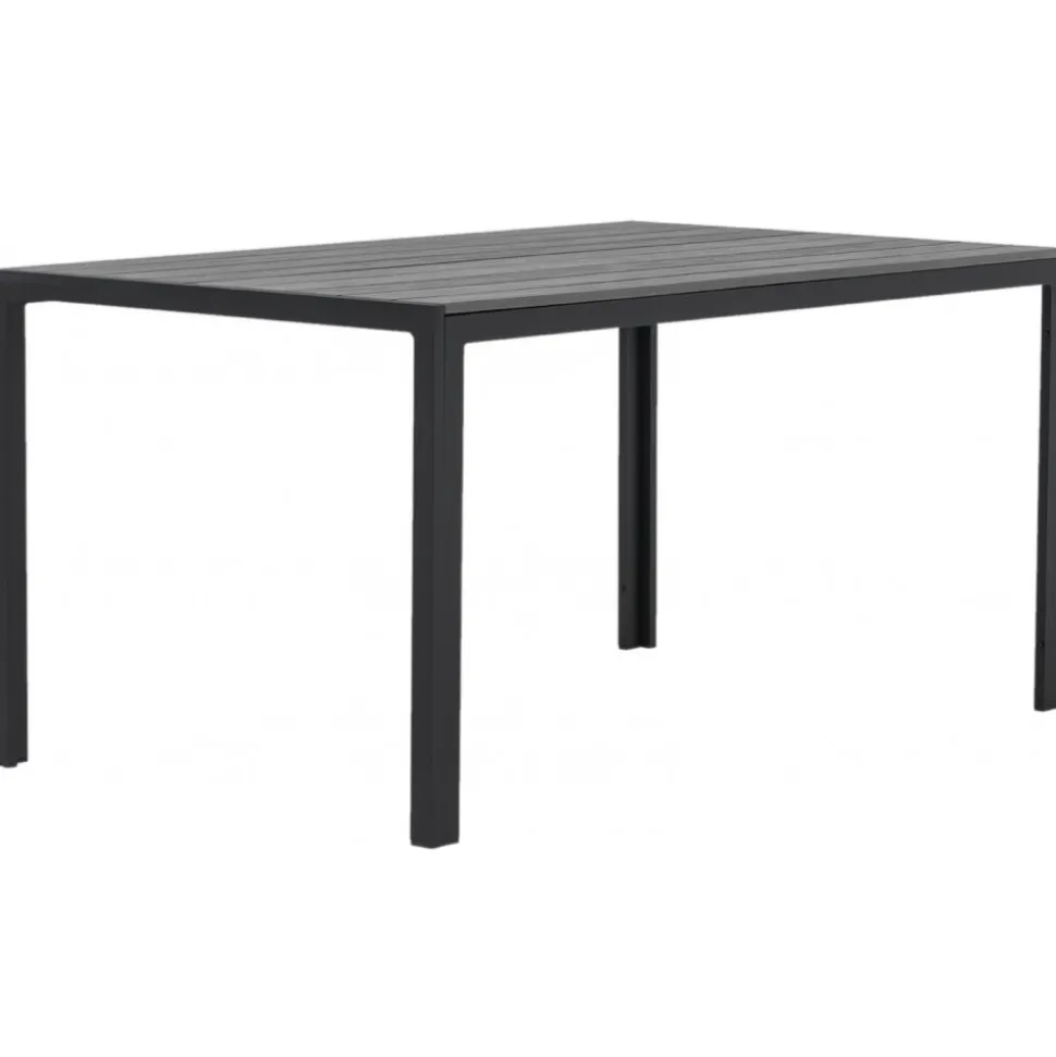 Matgrupp 4 stolar och matbord 150 x 90 cm svart/grå - Las Vegas