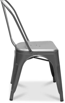 Matgrupp Berivan Ø102142 cm ek/vit med 4 st Industry stolar i borstat stål