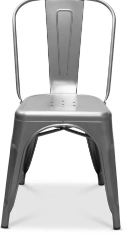 Matgrupp Berivan Ø102142 cm ek/vit med 4 st Industry stolar i borstat stål