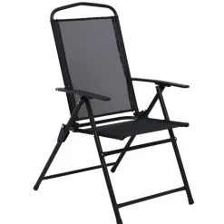 Matgrupp; bord med 6 st positionsstolar och parasoll