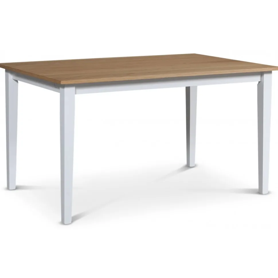 Matgrupp; bord 140x90 cm - Vit / oljad ek med 4 st stolar - Fårö + 3.00 x Möbeltassar