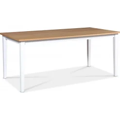 Matgrupp; bord 180x90 cm - Vit / oljad ek med 6 st stolar