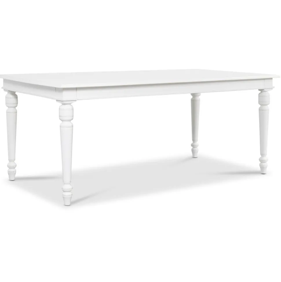 Matgrupp; Bord 180x90 cm med 6 st vita gaston stolar