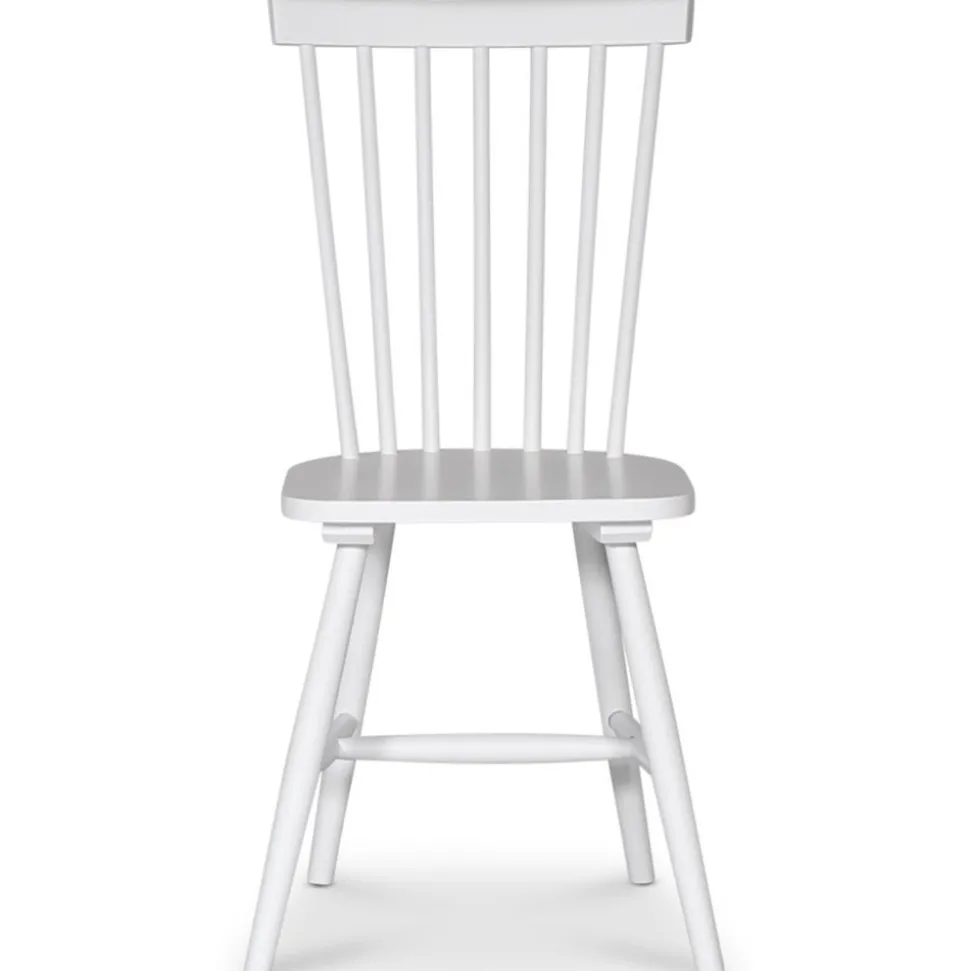 Matgrupp: Dalarös runt matbord vit / oljad ek inklusive 4 st Karl pinnstolar