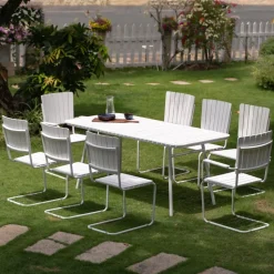 Matgrupp för 8 personer: bord 180x80 cm med 8 st stolar