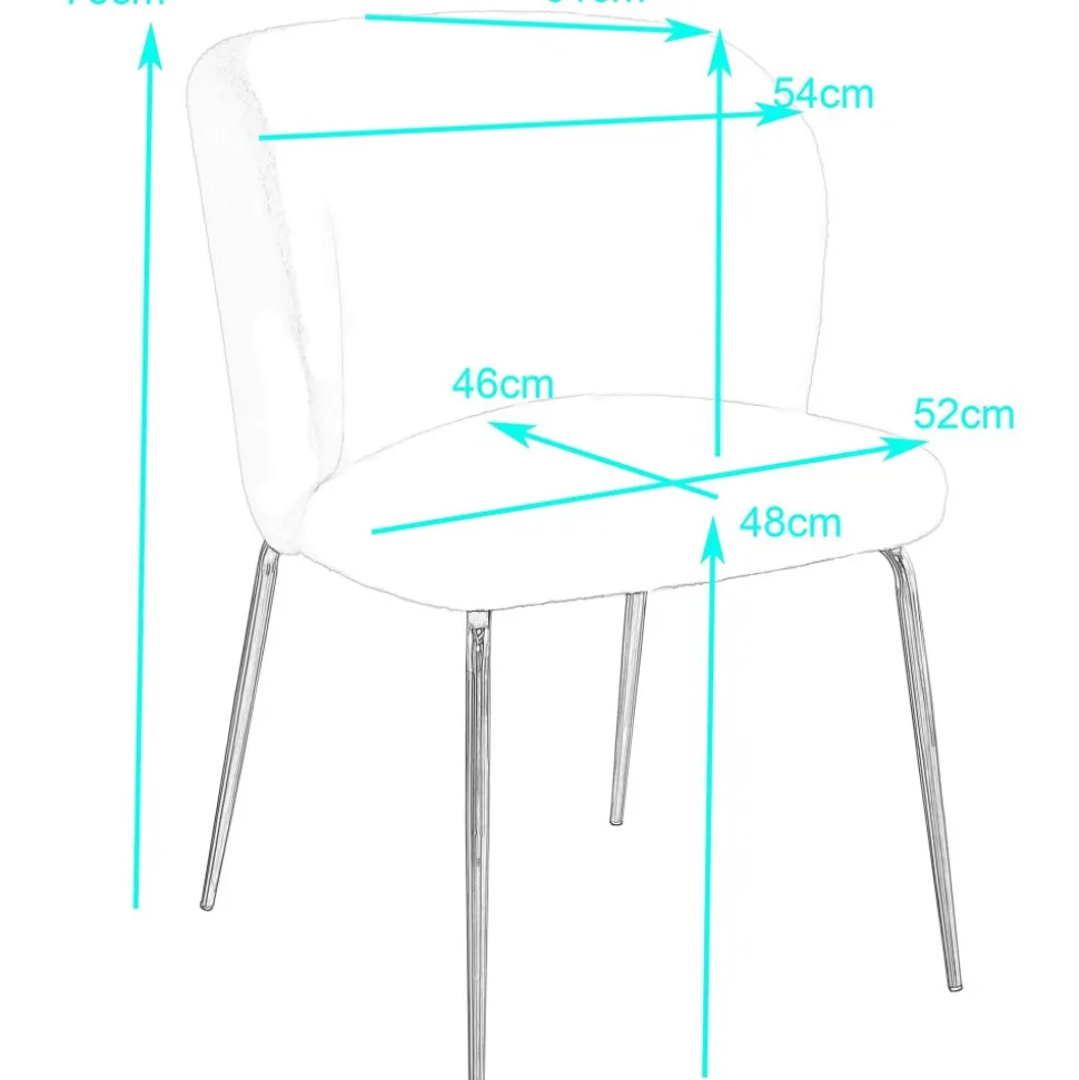 Matgrupp Genova bouclè - Förlängningsbart bord med 4st stolar