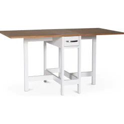 Matgrupp; Klaffbord ek / Vit med 4 stycken klädda stolar - Fårö + 4.00 x Stolsdyna