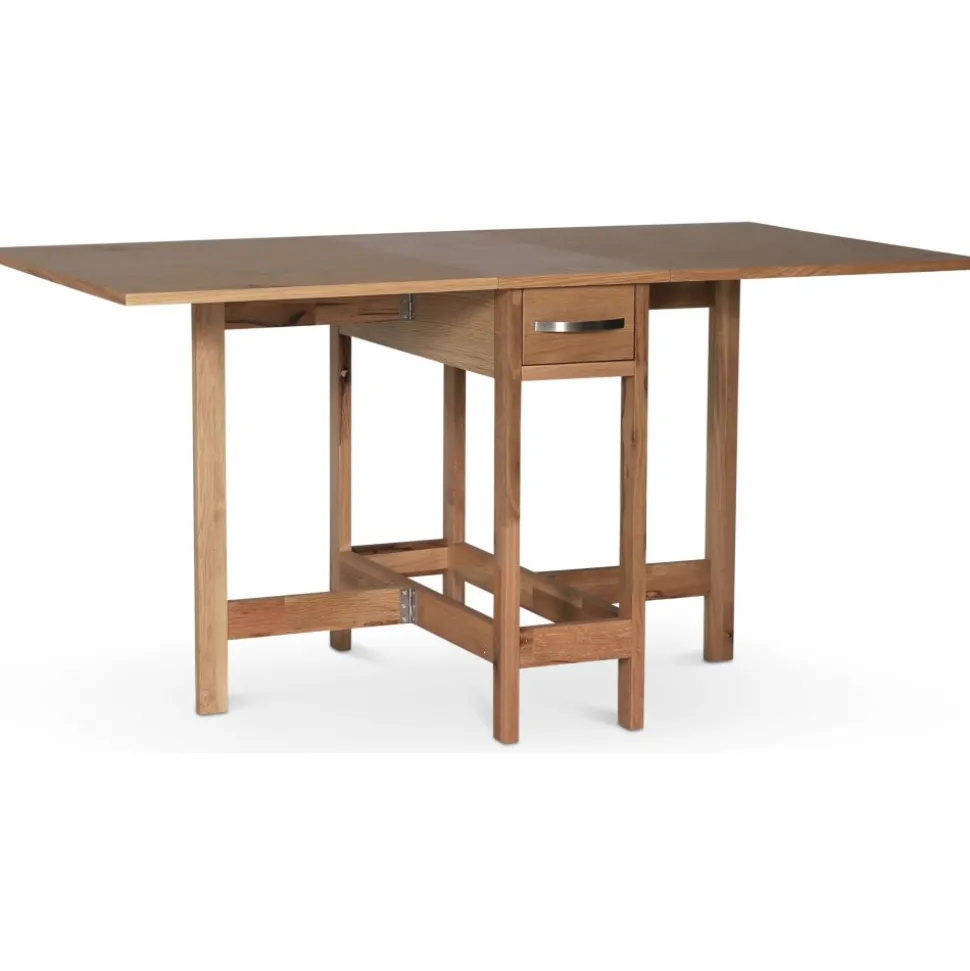 Matgrupp; Klaffbord ek med 4 st svarta pinnstolar - Fårö