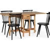 Matgrupp; Klaffbord ek med 4 st svarta pinnstolar - Fårö + 3.00 x Möbeltassar