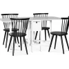 Matgrupp; Klaffbord med 4 st svarta pinnstolar