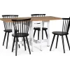 Matgrupp; Klaffbord med 4 st Castor svarta pinnstolar - Fårö
