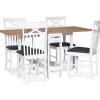 Matgrupp klaffbord Vit / Ek med fyra stolar - Fårö + 4.00 x Stolsdyna